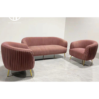 Fauteuil lounge en velours capitonné avec dossier réglable, fauteuil d'appoint moderne pour salon