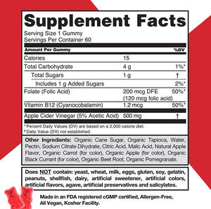 Oem המפעל הטוב ביותר גומי הרזיה דוב תפוחים תפוחים חומץ gummies הרזיה ויטמינים-60 ספירה - Product Image 3