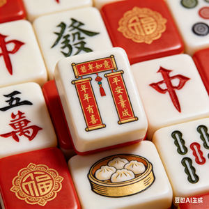 Miss Darling Women Lady Two Tone Layer Acrylic Happy China New Year Mah Jong <strong>Majong</strong> Pearl American Mahjong Tile <strong>Set</strong> - Product Image 4