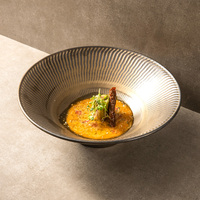Vaisselle en porcelaine bronze avec or, articles de table de luxe créatifs orientaux pour restaurant, bols en céramique pour ramen
