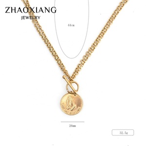 Colliers superposés pour femmes, collier ras du cou en acier inoxydable plaqué or 18 carats, pendentif personnalisé, bijoux sur mesure - Product Image 2