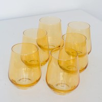 Set dari 6 LSA warna internasional anggur tanpa batang gelas anggur Set 6 multiwarna kaca anggur