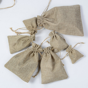 Bolsa de yute con cordón para decoración del hogar, a prueba de polvo, lavable, para regalo, zapatos, manualidades, café, con MOQ bajo - Product Image 5