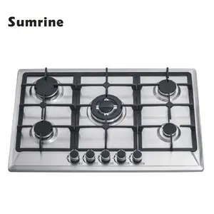 Cocina de gas integrada con 5 quemadores, estufa de gas portátil y barata con cinco placas, gran oferta de China