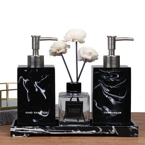 Ceramic Hotel Liquid Hand Sanitizer & <b>Shower</b> Gel Shampoo Dispenser Manual Press Modern Design 8*19cm - Product Image 3