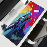 Tapis de souris de bureau pour ordinateur de jeu XXL antidérapant imprimé par transfert thermique de dessin animé personnalisé, avec repose-poignet, résistant à l'eau et aux rayures