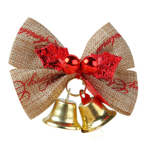 Dekorasi pohon Natal kualitas tinggi gantungan bel Mini ornamen goni busur bel untuk Mall dekoratif - Product Image 6