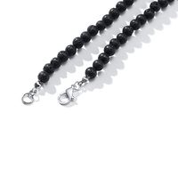 Collier de perles de Bohème unisexe fait à la main Style éthéré perle d'agate noire de forme géométrique pour les fêtes de fiançailles bijoux de surfeur