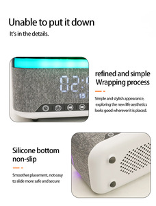 Reloj despertador inteligente con iluminación LED RGB, nuevo cargador rápido inalámbrico para altavoz, lámpara de mesa de escritorio, regalo para niños, adultos, dormitorio nocturno - Product Image 4