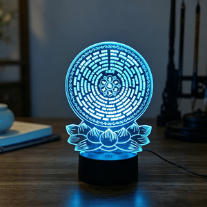 USB Buddha Wish Night <b>Light</b> with Shurangama Mantra ABS Body and LED <b>Light</b> Source <b>for</b> Eternal <b>Light</b> White Shade <b>for</b> Living Room - Product Image 6