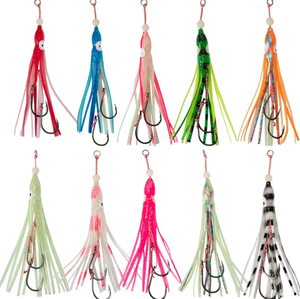 Nuovo Design artificiale luminoso polpo gonne <span class=keywords><strong>di</strong></span> calamaro gancio per pesca morbida esche a doppia assistenza ganci - Product Image 2