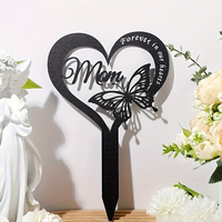 Piquet de plaque en métal Heart Design Memorial Sympathy Grave Markers