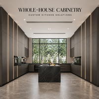 Usine d'armoires de cuisine OEM ODM, projet sur mesure, couleur et taille personnalisées, îlot central pour hôtel et appartement