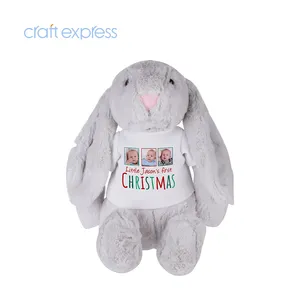 Оптовая продажа, светло-серые сублимационные заготовки Craft Express, 30 см, плюшевый кролик с рубашкой