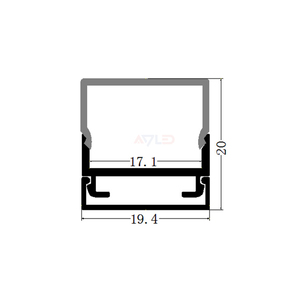 19*09MM anodizado T5 LED perfil de aluminio Rectangular Pmma difusor PC cubierta superficie montada 6063 aleación extrusión perfil de aluminio - Product Image 3