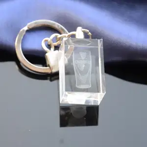 Honor Of Crystal Rectangle Keychain Crystal Key Rings Keychain With Led For Party Gifts