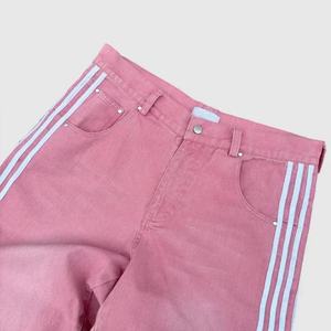 Jeans Unisex de Pierna Ancha con Rayas Laterales, Estilo Hip Hop Y2K, Corte Holgado, Lavados, con Logotipo Serigrafiado en Algodón, Precio de Fábrica, para Invierno/Primavera - Product Image 5