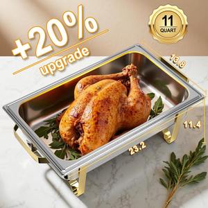 Recipientes para Buffet de 11QT, Calentadores de Comida de Acero Inoxidable para Fiestas, Suministros para Catering, Exhibición de Buffet - Product Image 2