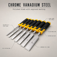 Ensemble de ciseaux à bois plats pour le travail du bois, outil à main pour charpentier, lame en acier au chrome-vanadium, vente directe d'usine
