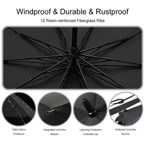 Promotional Gift Double Layer Straight Handle 30 Inches <b>Umbrella</b> Advertised Business Windproof 8 Strong Ribs Golf <b>Umbrella</b> - Product Image 3
