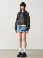 ODM OEM nouveau Vintage taille basse Mini Jean jupe Shorts décontracté été Style solide Denim délavé droite Silhouette Cargo poches