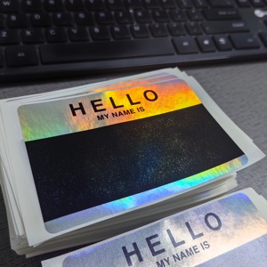 Giá đặc biệt hình ba chiều thân thiện với môi trường chống giả 'xin chào Tên tôi là 'dán vỏ trứng màu đen kết thúc 10cm x 7cm giới hạn - Product Image 5