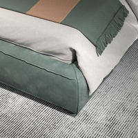 Lit double de luxe italien King Size Style moderne MDF Cadre en bois avec rangement Chambre à coucher Lit rembourré en cuir