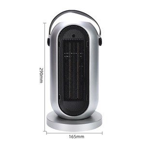 PTC Heater 290mm x 165mm Oscillating Fan Electric Indoor Heating Bathroom Fast Heat Silver Gray - Product Image 1