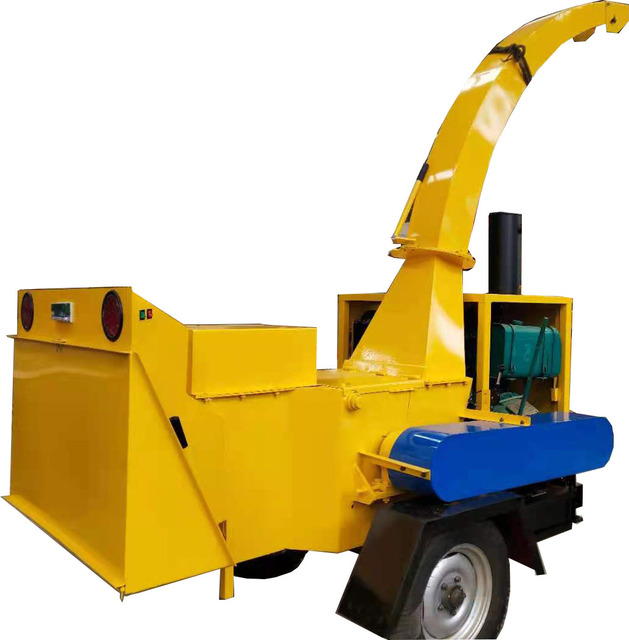 80HP Hydraulic Forced Feeding Mobile Wood Chipper Shredder Diesel Wood Chipper Machine