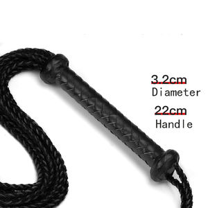 Sm Flirting Rekwisieten Handgemaakte Echte Leren Negenstaartige Grote Zweep Koeienhuid Meerdere Gevlochten Zweep Bondage Floggers Voor Paar - Product Image 4