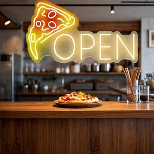 Letrero de neón LED para Pizza, luz acrílica abierta, arte de pared para negocios, hogar, <span class=keywords><strong>pizzería</strong></span>, cocina, horno, decoraciones para fiestas - Product Image 2