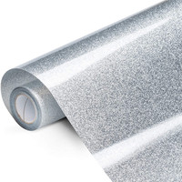 Rollos de Vinilo Termotransferible (HTV) con Purpurina para Camisetas, Láminas de Papel para Diseño DIY, Etiquetas con Logotipo, Película de Alta Transferencia de Calor