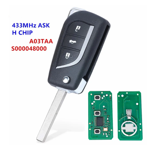 <span class=keywords><strong>Coque</strong></span> de clé de voiture à distance à 3 boutons S000048000 A03TAA 433 MHz avec puce H compatible pour Toyota Corolla pour Toyota Auris <span class=keywords><strong>Aygo</strong></span> 2012- - Product Image 2
