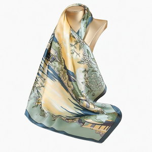 Luxurious Casual New Adult Printed Floral Plain Mulberry <b>Silk</b> <b>Scarf</b> High Quality Wholesale Square Summer Multi-Functional Custom - Product Image 1