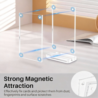 Support d'affichage magnétique en acrylique transparent – Montage facile, épaisseur 3+10 mm, support stable pour cartes à collectionner et cartes sportives