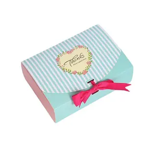 Atacado caixa de papelão criativo doces biscoito requintado dia dos namorados caixa de presente com fita