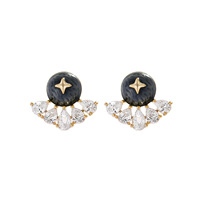 Boucles d'oreilles KAVNAR en laiton plaqué or 14 carats, avec tige en argent 925, émail étoile et zircon cubique pour femme