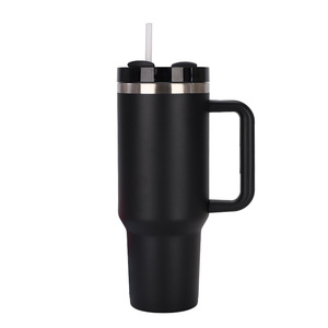 Nouvelle tendance 40oz double paroi en acier inoxydable isolé tasse à <span class=keywords><strong>café</strong></span> poignée paille classique conception sous vide - Product Image 1