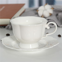 Ensemble tasse à café et soucoupe en porcelaine blanche de haute qualité pour la maison et les restaurants, capacité de 200 ml, durable et écologique