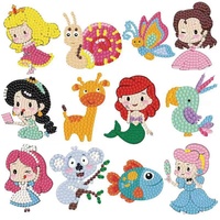 Kits de peinture diamant DIY sur le thème du transport, autocollants créatifs pour l'apprentissage ciblé, animaux de dessin animé et nature, pour les 4-12 ans, jouets à coller