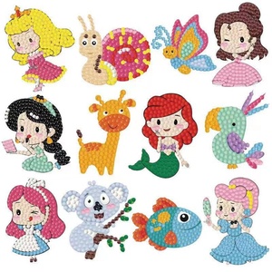 Kits de peinture diamant DIY sur le thème du transport, autocollants créatifs pour l'apprentissage ciblé, animaux de dessin animé et nature, pour les 4-12 ans, jouets à coller - Product Image 5