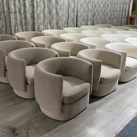 Wohnzimmermöbel Poltrona Design Nordischer Samt-Drehsessel Gold-Weißes Sofa-Set Moderner Bouclé-Akzentsessel