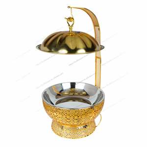 Calentador de Buffet de Acero Inoxidable Dorado de 8.0L, Recipiente para Calentar Alimentos para Hoteles, Bodas y Banquetes, Nuevo Equipo para Mantener la Comida Caliente - Product Image 5