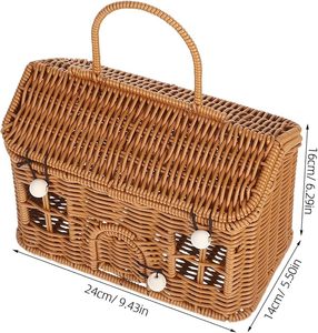 Cesto Regalo Multifunzionale Rettangolare in <span class=keywords><strong>Rattan</strong></span> Sintetico Ecologico, Design Moderno e Semplice, Prezzo di Fabbrica - Product Image 2