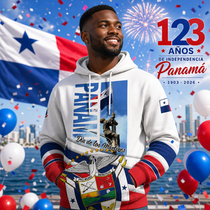 Sudadera con Capucha al por Mayor del Día de los Mártires de Panamá, con la Bandera de Panamá, el Monumento y el Escudo de Armas, Sudadera Patriótica - Product Image 1