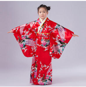 Vestido Tradicional Japonés Estilo Kimono con Diseño de Pavo Real para Niña, Disfraz de Cosplay Japonés, Traje <span class=keywords><strong>Haori</strong></span>, <span class=keywords><strong>Ropa</strong></span> Asiática - Product Image 6