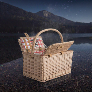 <b>Picnic</b> <b>Basket</b> Lining Willow Wicker Lid Rectangle Shape 4 Rattan Rustic Eco-Friendly Storage Multifunction <b>Set</b> Size M - Product Image 3