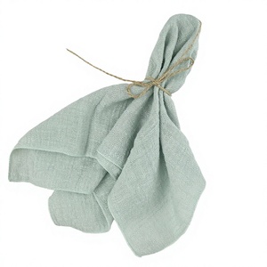 Wedding Square Overlocked Edge Cotton Napkin Wrinkled Texture Dinner for Home Party Table Decor Reusable - Product Image 2