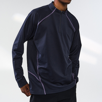 T-shirt à manches longues à fermeture éclair, coupe-vent, en tissu synthétique, couche de base chaude pour la randonnée automne-hiver, directement de l'usine