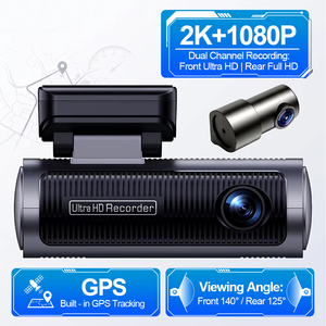 Caméra embarquée intelligente M8 4G LTE 2K à double <span class=keywords><strong>enregistrement</strong></span> avec algorithme de détection humaine IA, surveillance de stationnement, téléchargement d'événements sur le cloud, application HotKam - Product Image 1
